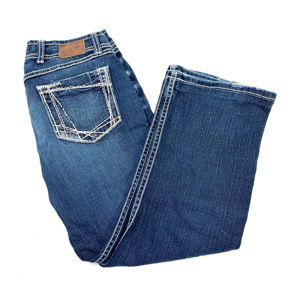 BKE womens jeans 27 x 31.5 (Altered-meas 30x25) denim Wendi Stretch Dark Wash